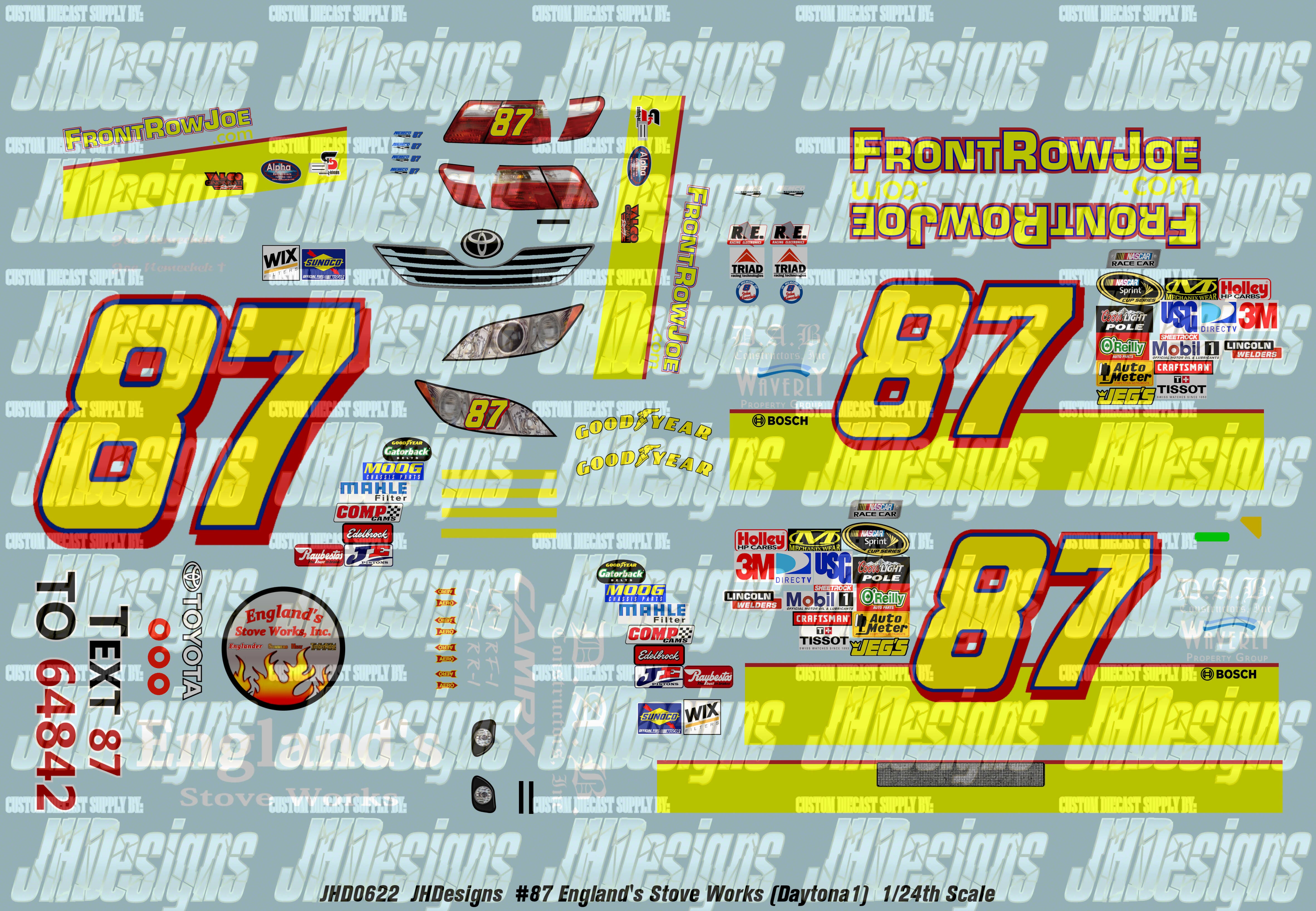 87 50 JH Designs Joe Nemechek 2010 CUP #87 England's Stove Works (Daytona 50 ...