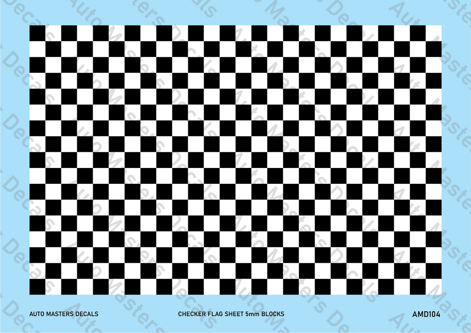 Auto Masters Decals Checkered Flag Sheet Decal Set 5mm Blocks