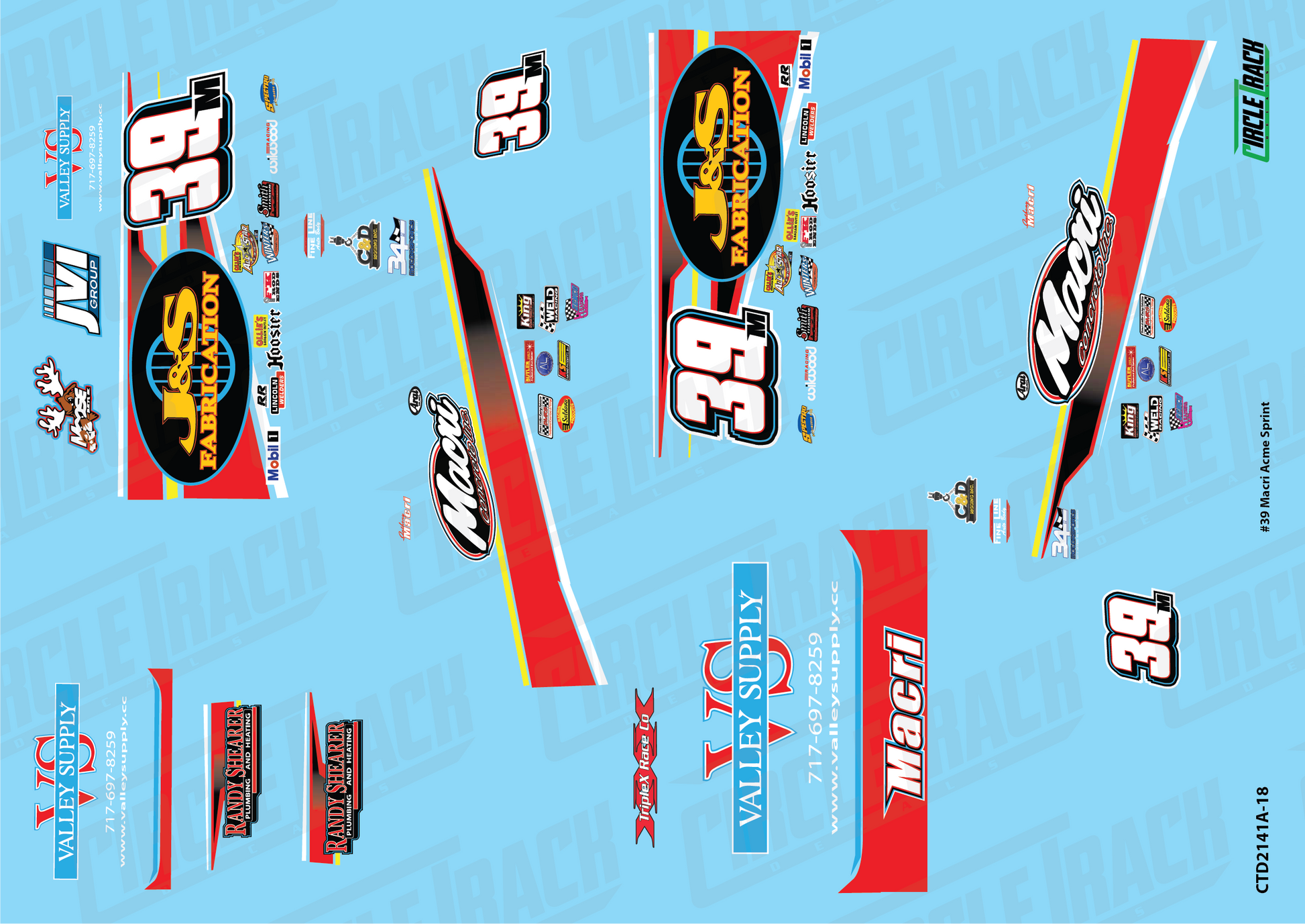 Circle Track Decals #39 Macri Acme Sprint Car 1:18 Decal Set – Print it ...