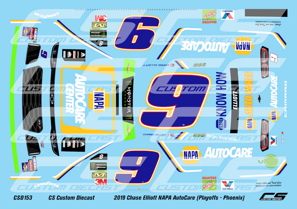 CS Custom Diecast 2019 Chase Elliott NAPA AutoCare (Playoffs - Phoenix ...