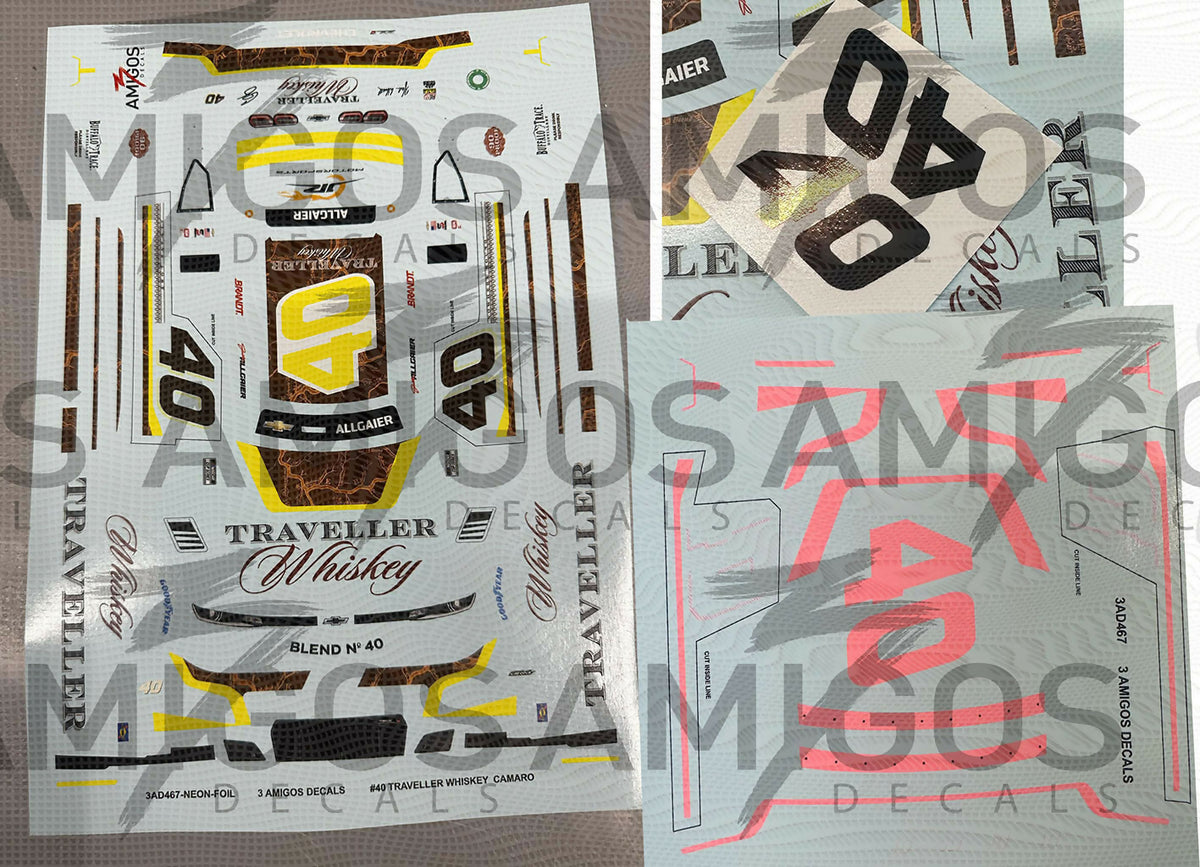 3 Amigos Decals #40 TRAVELLER WHISKEY (SET WITH BROWN FOIL) 2025 CAMAR ...