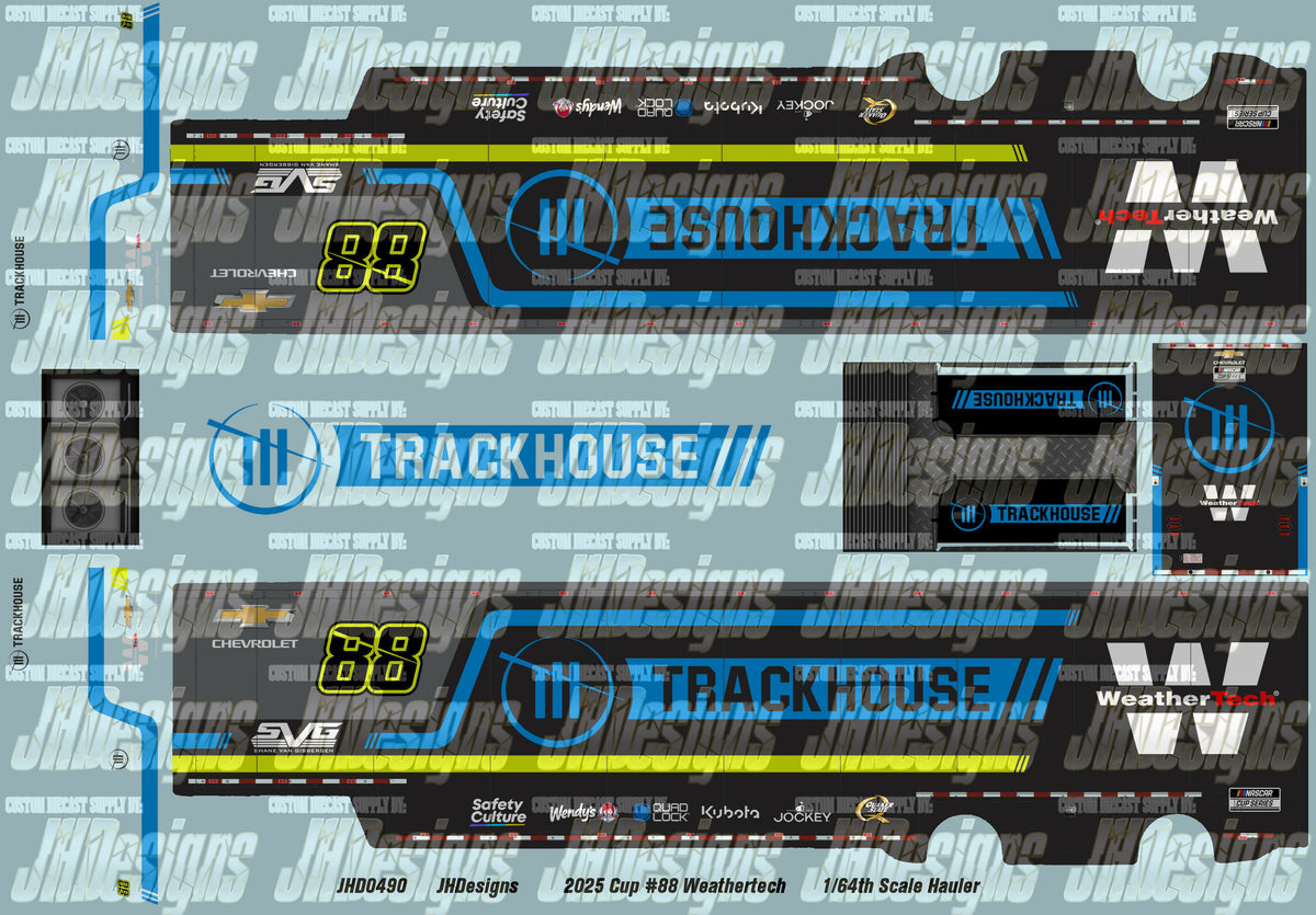 JH Designs Shane Van Gisbergen 2025 CUP #88 Trackhouse - Weathertech 1 ...