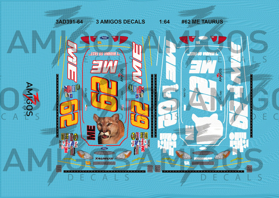 1:64 3 Amigos Decals #62 ME TAURUS Decal Set