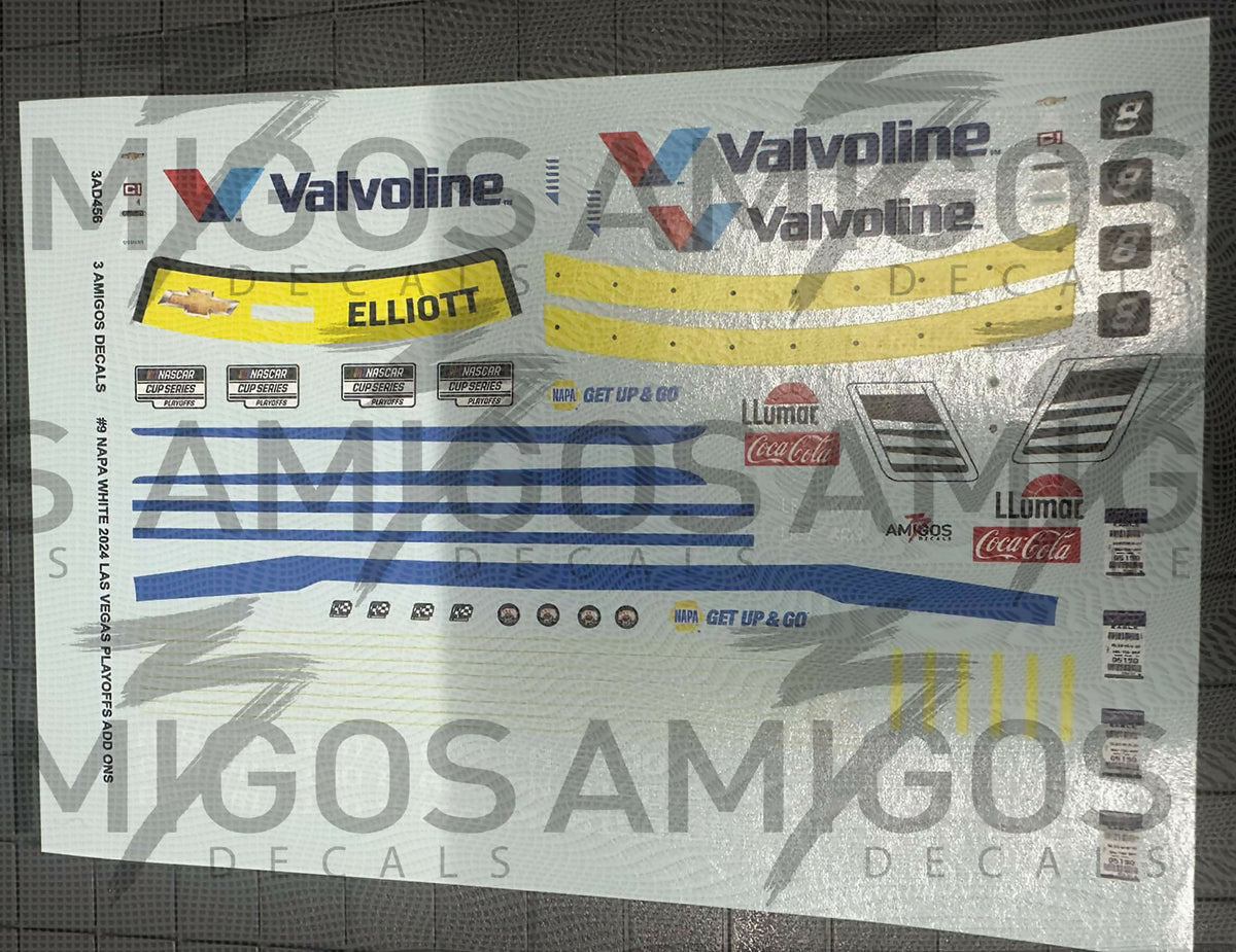 3 Amigos Decals #9 NAPA WHITE 2024 ADD-ONS (LAS VEGAS PLAYOFFS) Decal ...