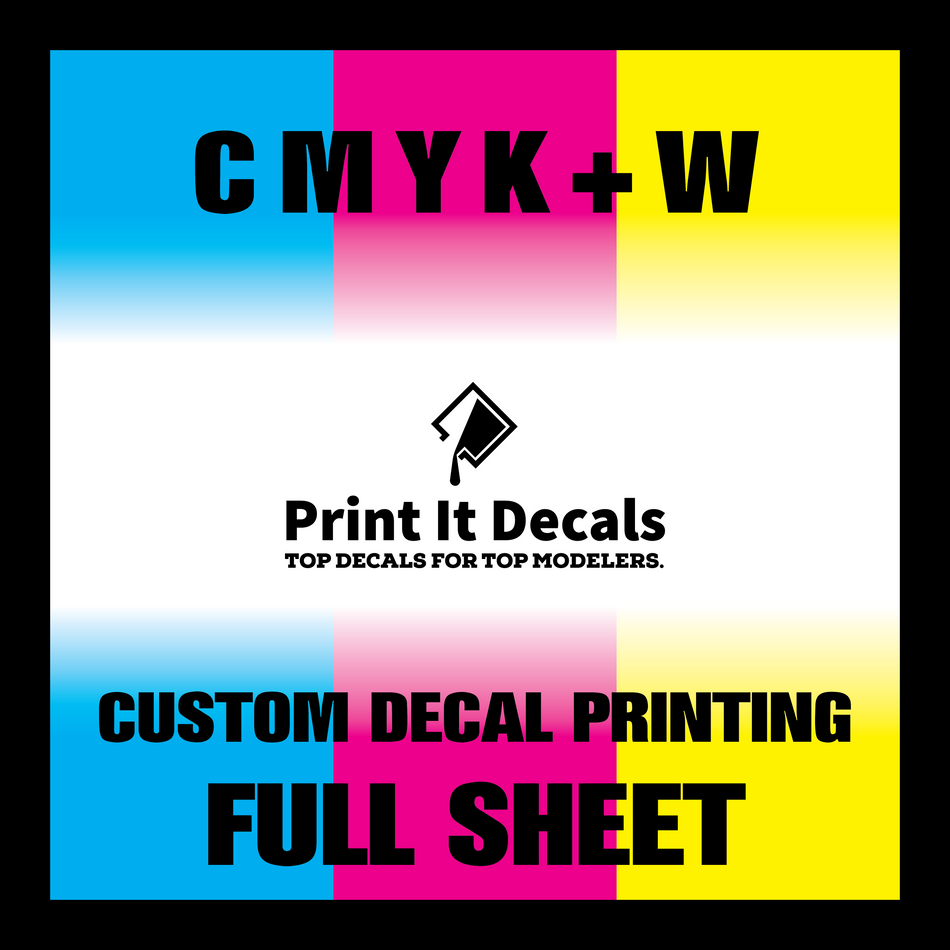 Custom Waterslide Decal Printing A4 Full Sheet