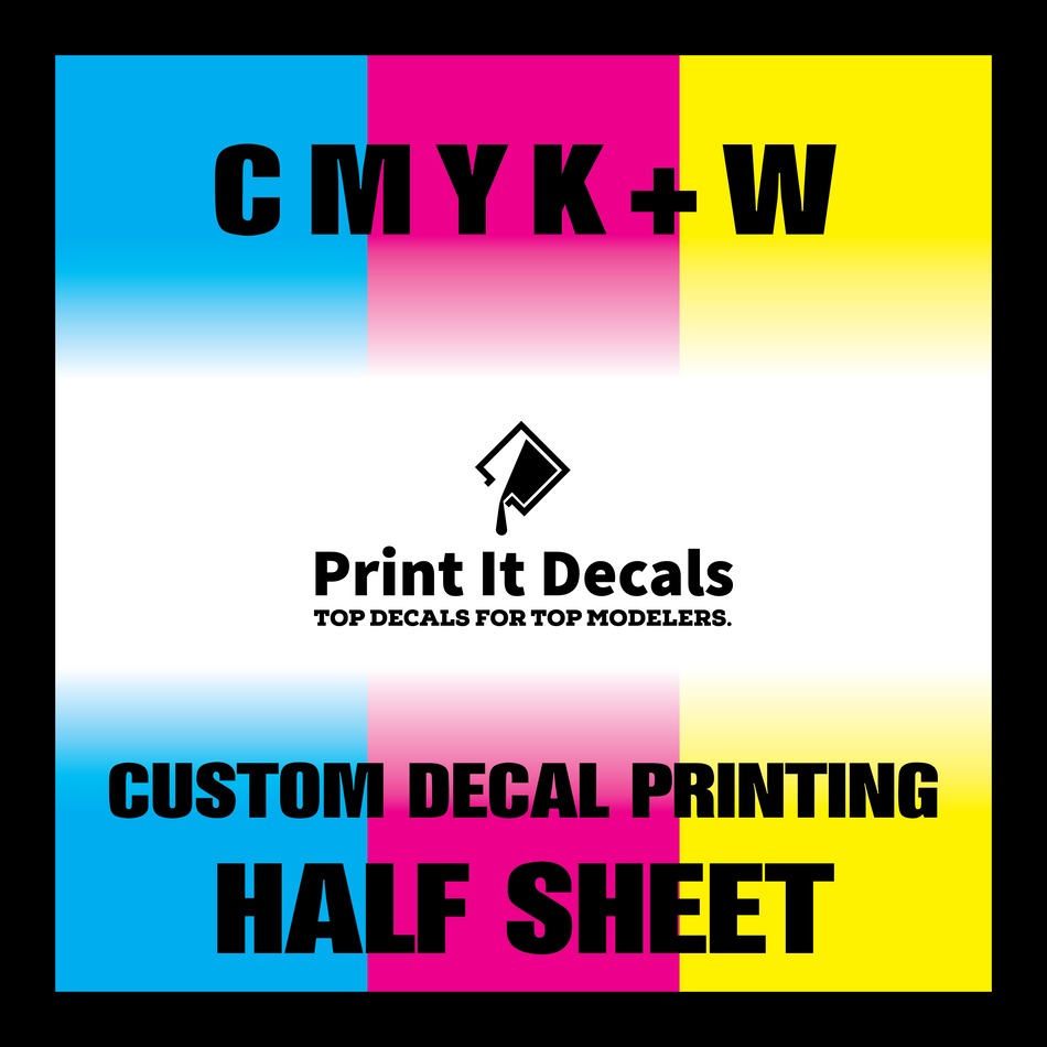 Custom Waterslide Decal Printing A5 Half Sheet Sheet