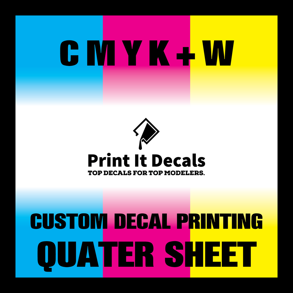 Custom Waterslide Decal Printing A6 Quarter Sheet Sheet