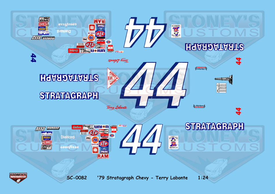 Stoney's Customs 1979 #44 Stratagraph Chevy - Terry Labonte 1:24