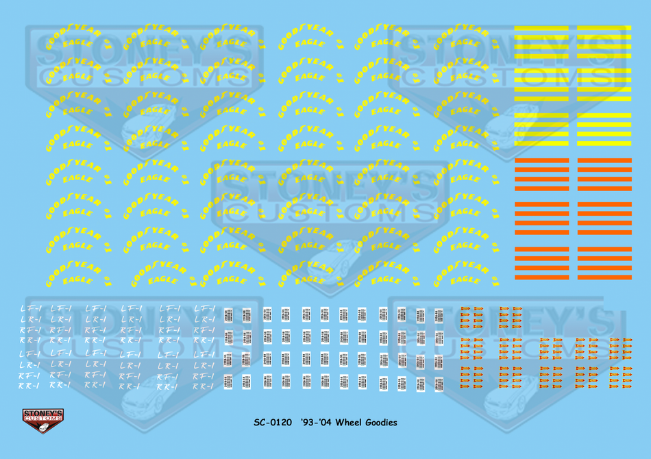 Stoney's Customs '93 - '04 Wheel Goodies 1:24 Decal Set