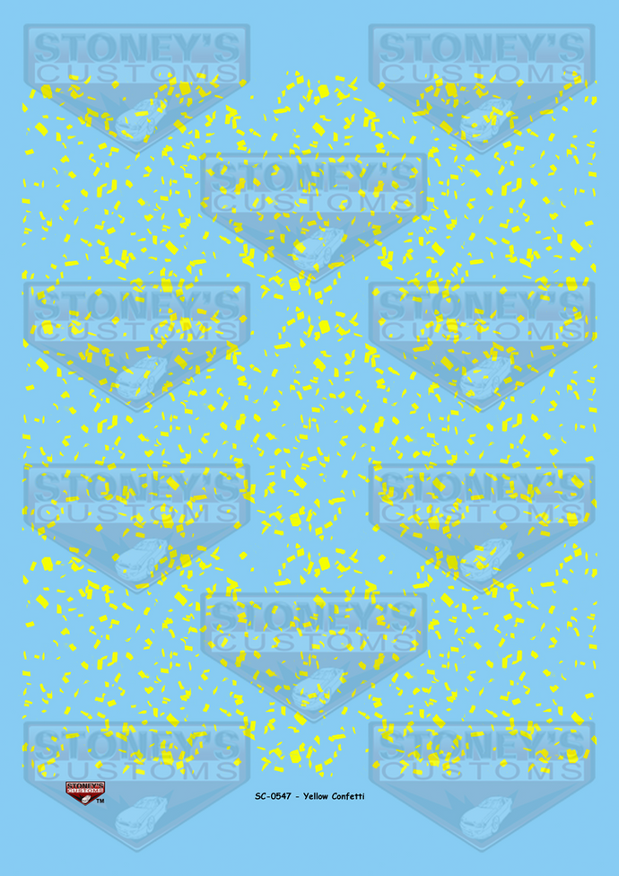 Stoney's Customs Yellow Confetti 1:24 Decal Set – Print it Decals