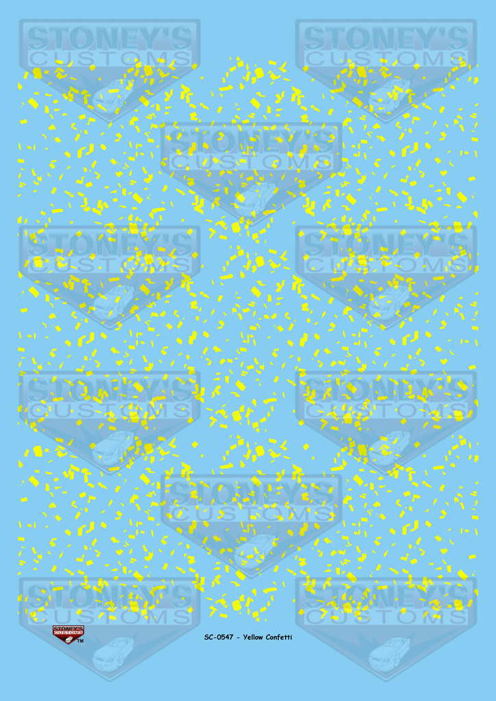 Stoney's Customs Yellow Confetti 1:24 Decal Set