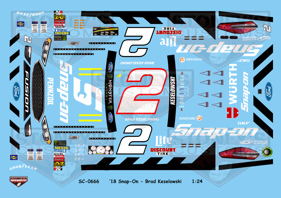 Stoney's Customs 2018 #2 Snap-On Brad Keselowski 1:24