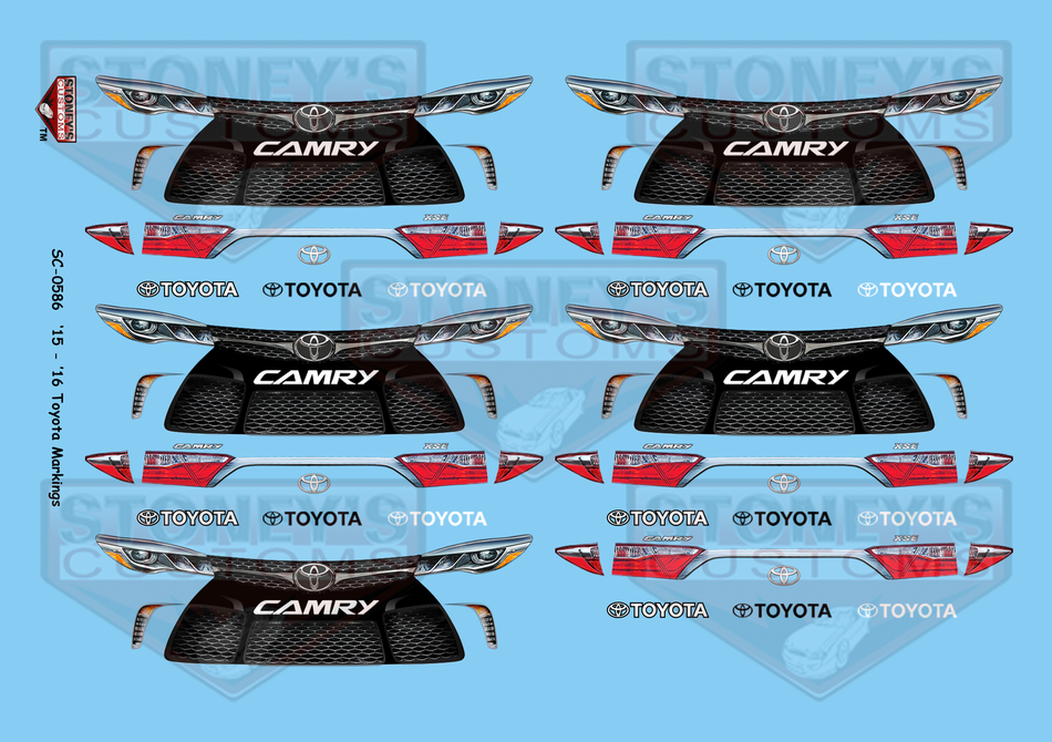Stoney's Customs '15 - '16 Toyota Markings Goodies 1:24 Decal Set