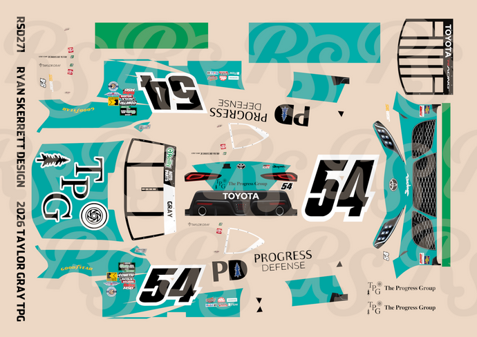 1:24 Ryan Skerrett Design Lionel #54 Taylor Gray 2026 The Progress Gro ...
