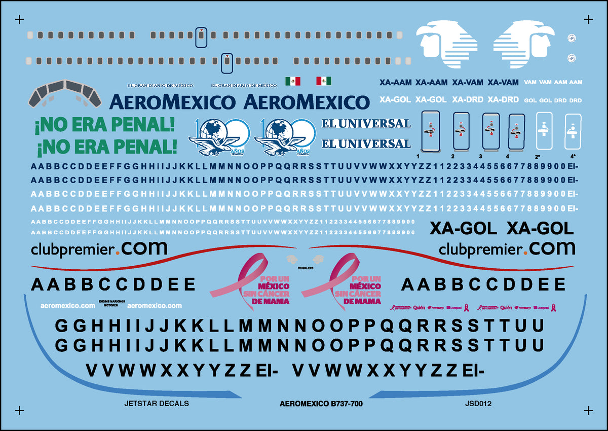 AeroMexico Boeing B737-700 – Print it Decals