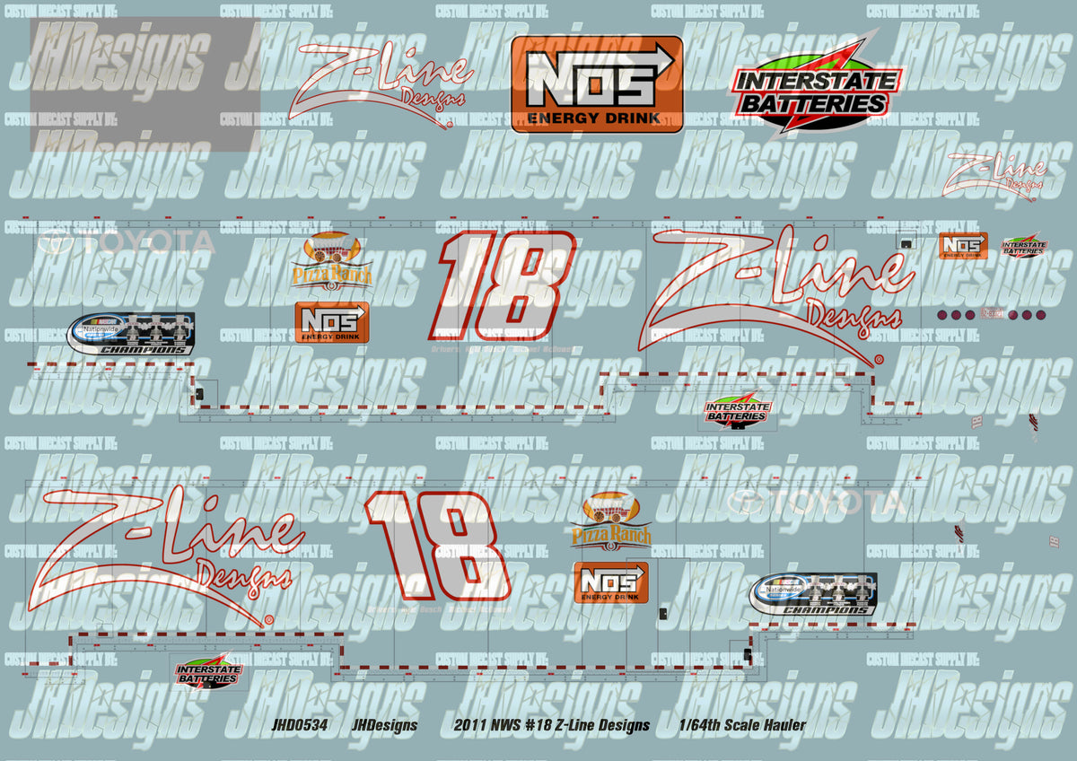 JH Designs Michael McDowell - Kyle Busch 2011 NWS #18 Z-Line Designs ...