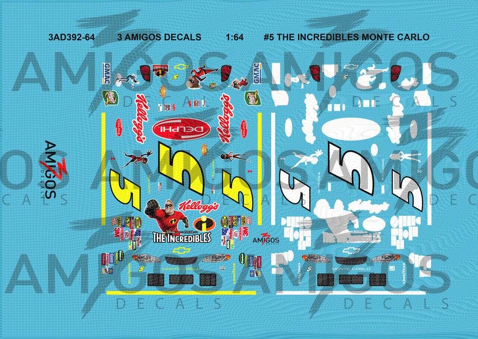 1:64 3 Amigos Decals #5 THE INCREDIBLES MONTE CARLO Decal Set