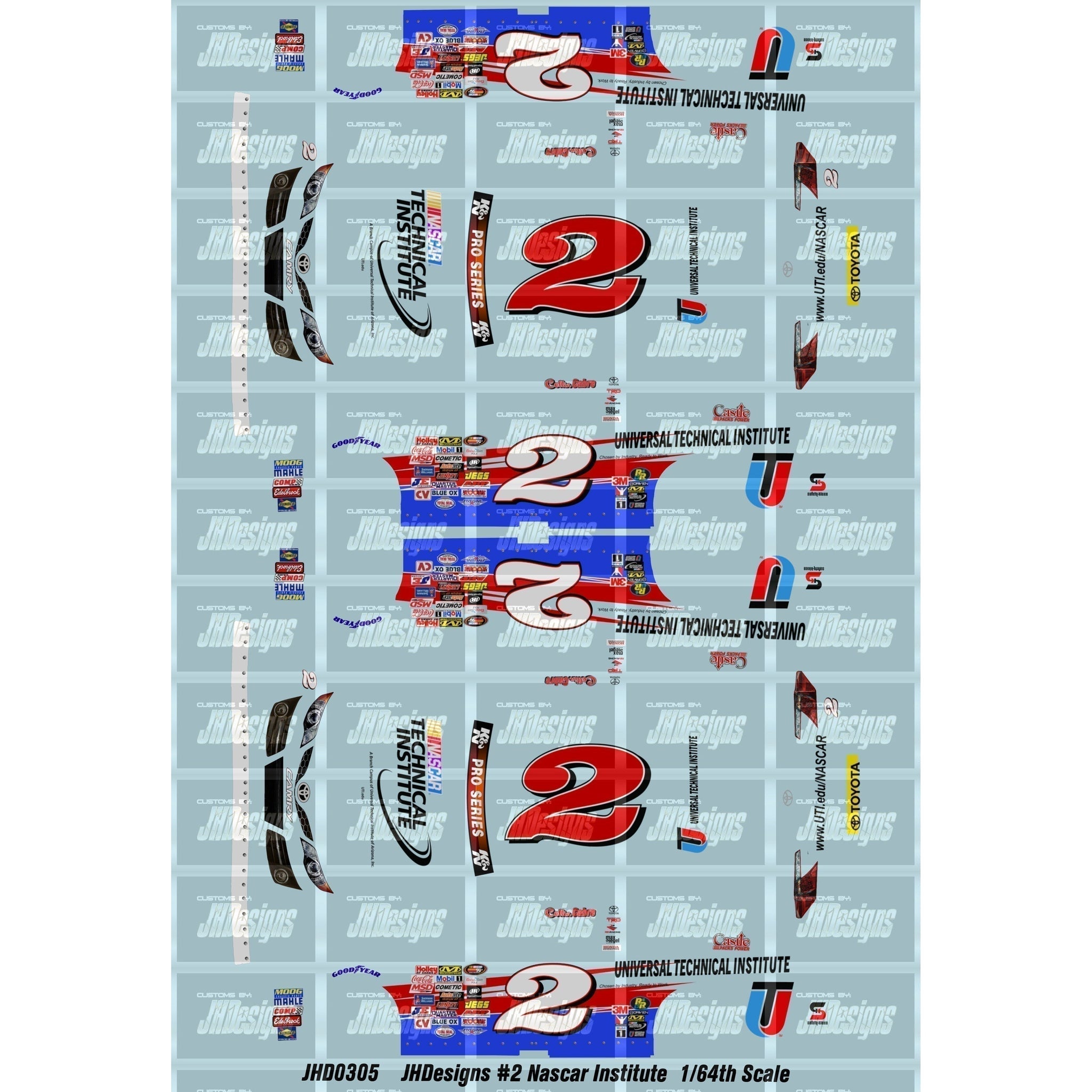 Design One Racing Decals JH Designs Colin Cabre 2015 KNP #2 Nascar Institute 1:64 Racecar Decal ...