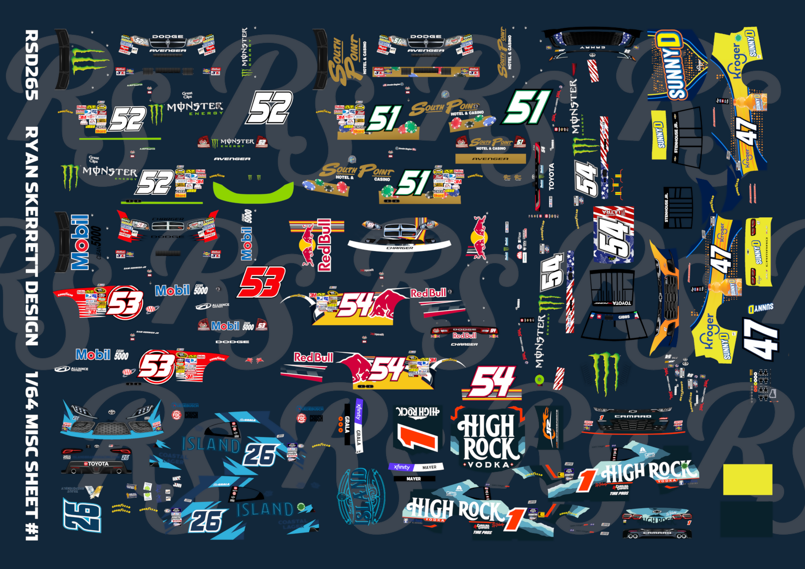 1:64 Ryan Skerrett Design Misc 1/64 set #1 – Print it Decals