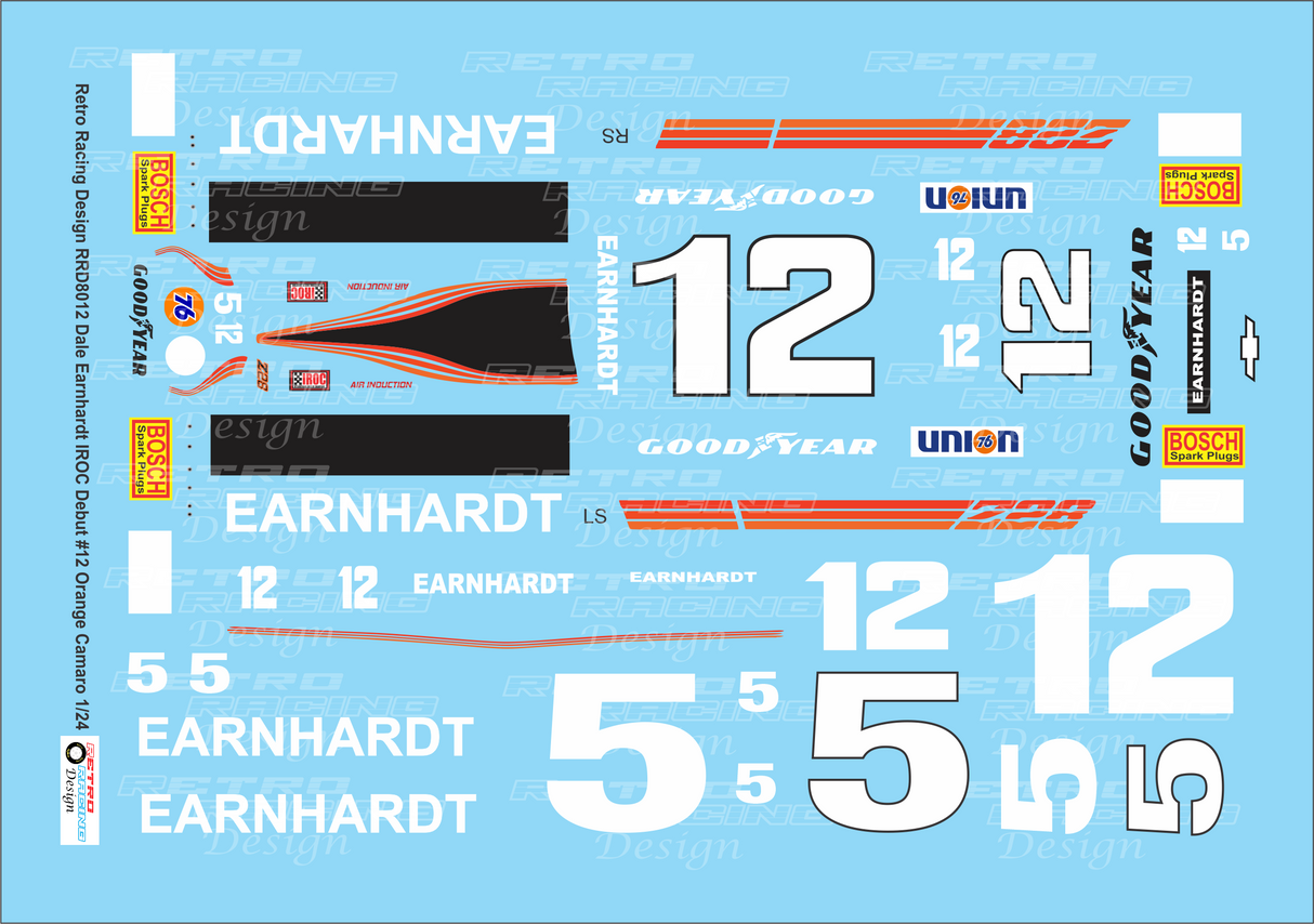 Retro Racing Design Dale Earnhardt '80 IROC Orange #12 Chevrolet Camaro