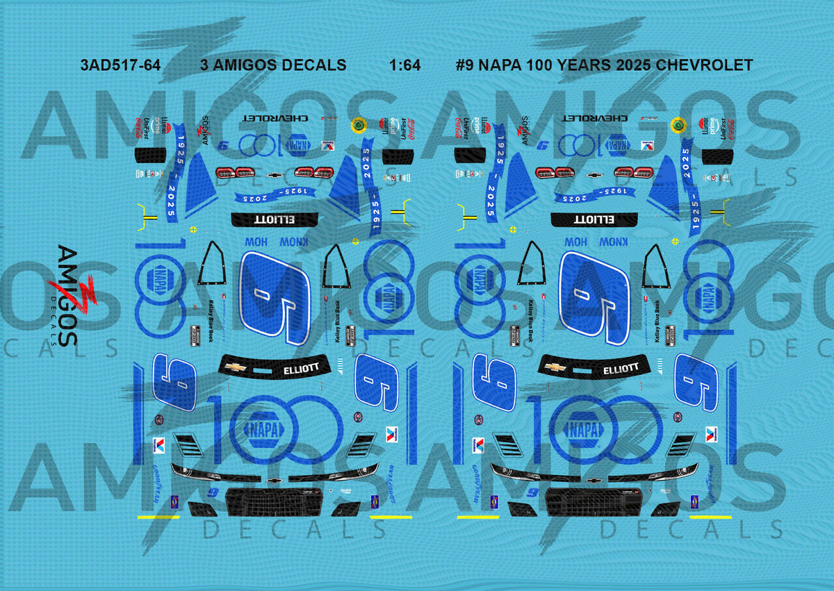 1:64 3 Amigos Decals #9 NAPA 100 YEARS Decal Set – Print it Decals