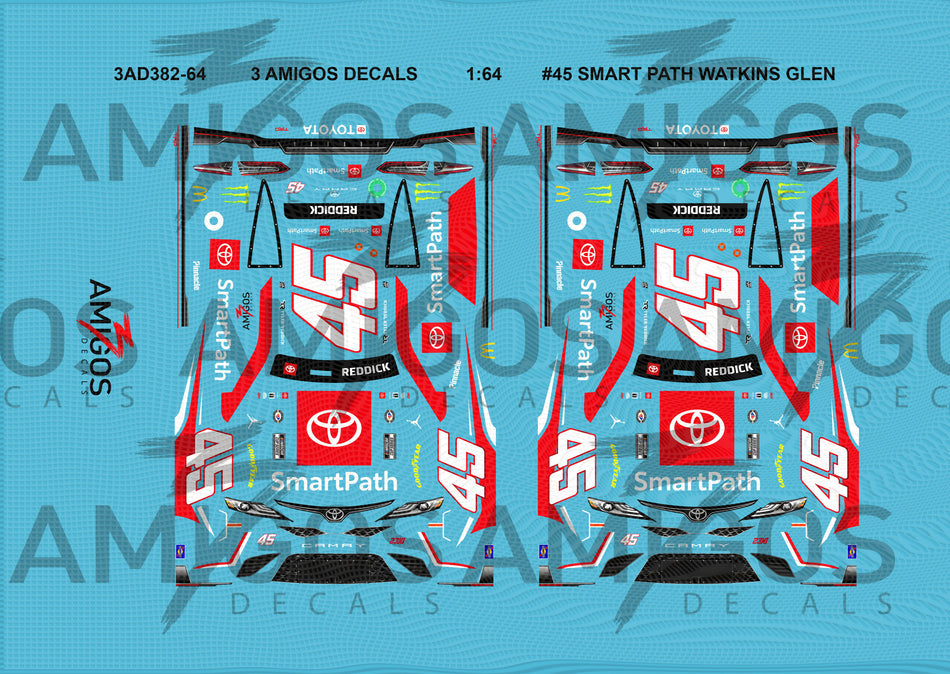 1:64 3 Amigos Decals #45 SMART PATH WATKINS GLEN Decal Set