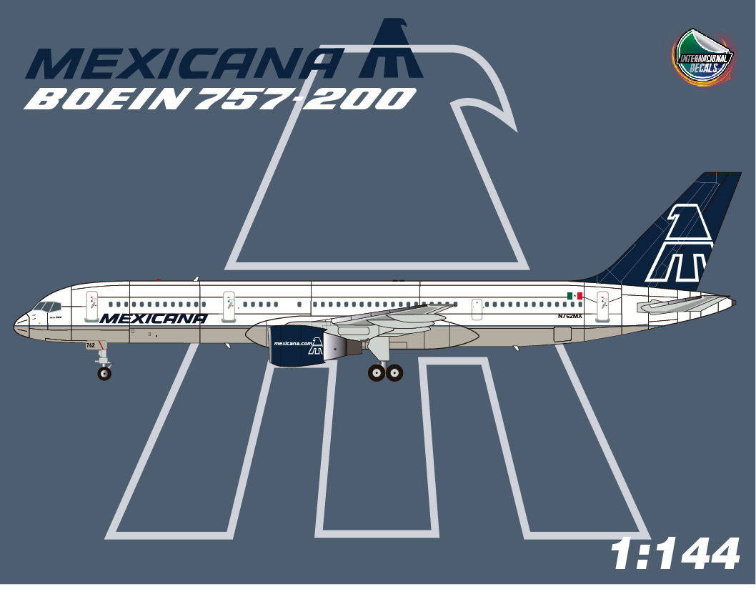 Internacional Decals 1/144 Mexicana Azul Boeing 757 Decal Set
