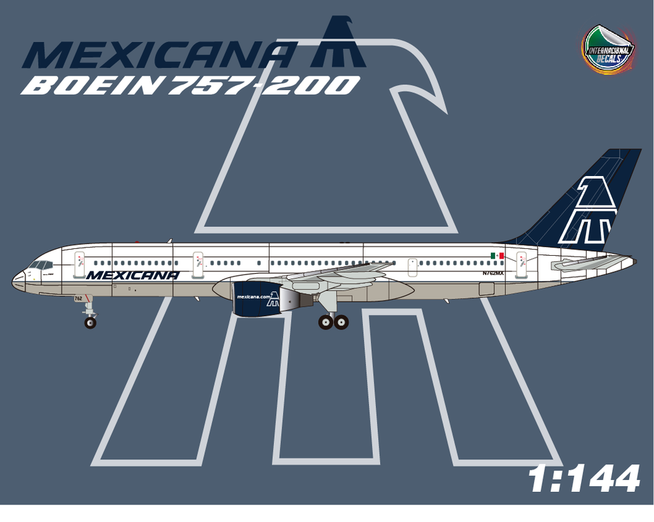 Internacional Decals 1/144 Mexicana Azul Boeing 757 Decal Set