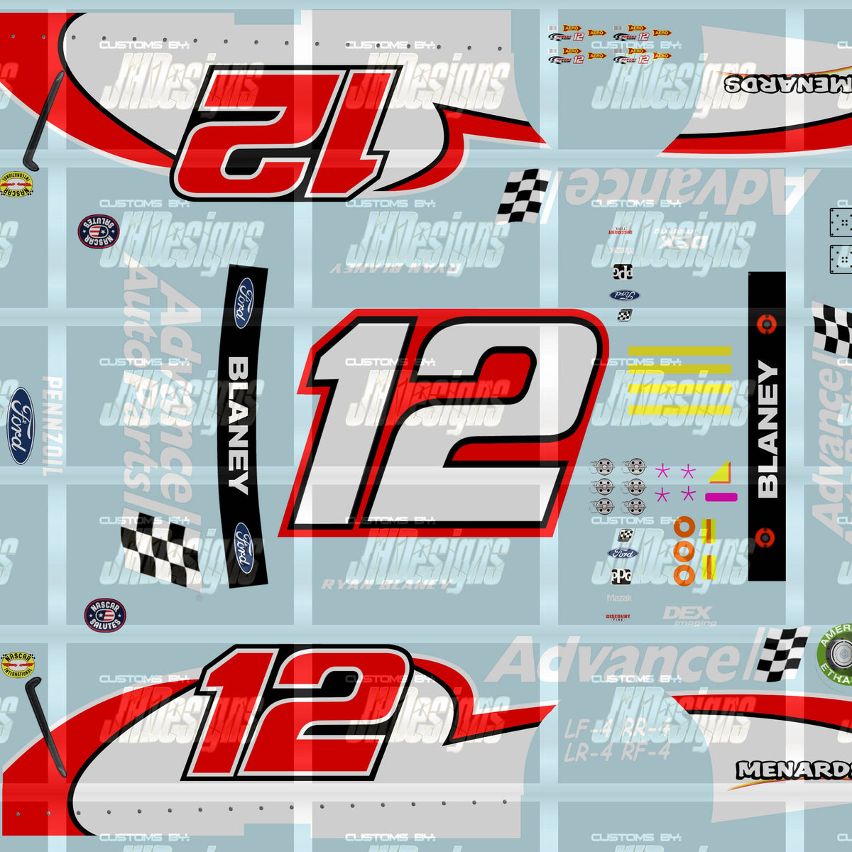 JH Designs Ryan Blaney 2021 CUP 12 Advance Auto Parts (Darlington) 1