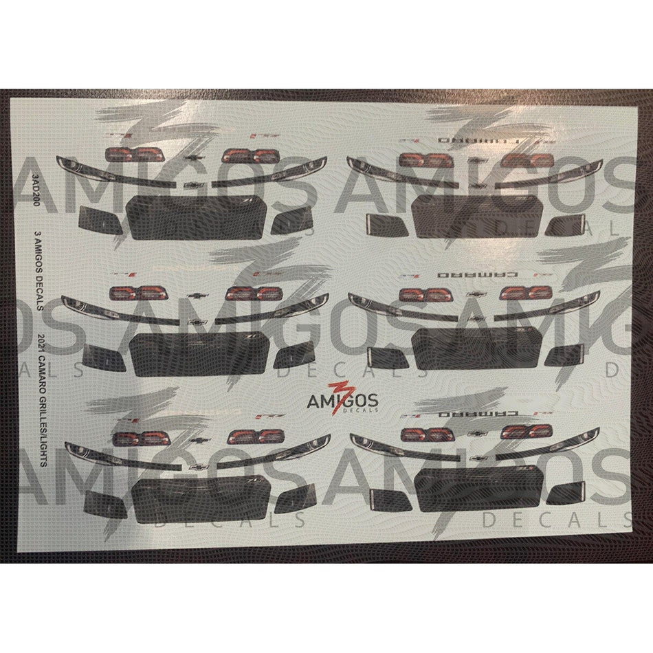 3 Amigos Decals 2021 Camaro Grilles and lights Decal Set 1:24