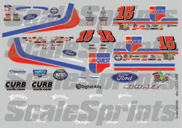 Scale Sprints 2022 Donny Schatz #15 Knoxville Nationals Sprint Car 1/24 Decal Set