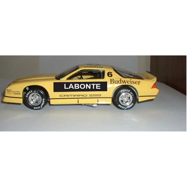 Retro Racing Design '85 Terry Labonte #6 IROC Chevrolet Camaro Daytona Yellow 1/24 Scale Decal