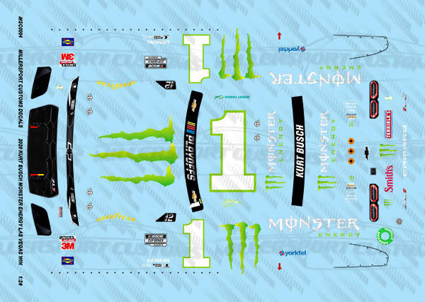 Millersport Customs 2020 Kurt Busch Monster Energy Las Vegas Win Chevy Camaro 1/24