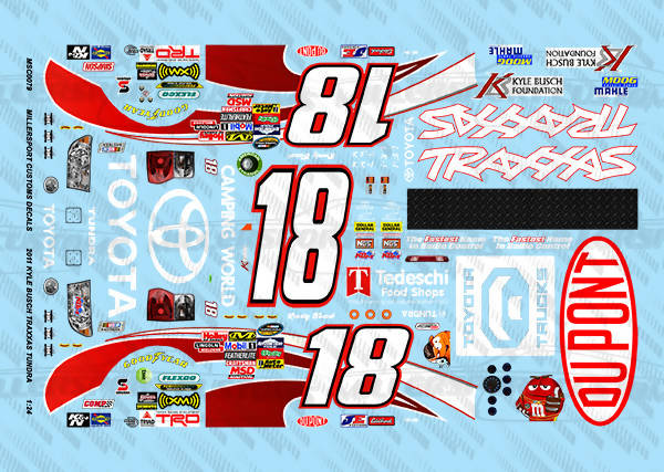 Millersport Customs 2011 Kyle Busch Traxxas Toyota Tundra 1/24 Decal Set