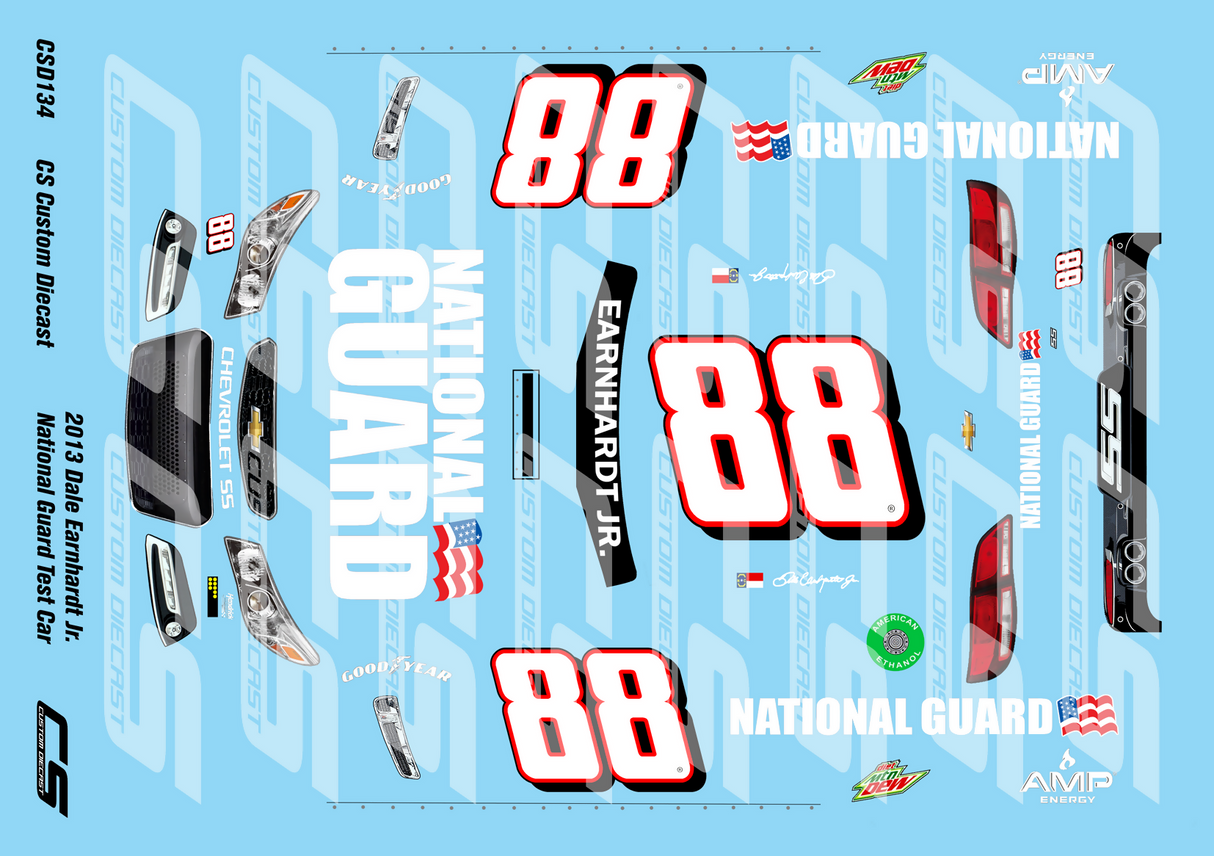 CS Custom Diecast 2013 Dale Earnhardt Jr. National Guard Test Car