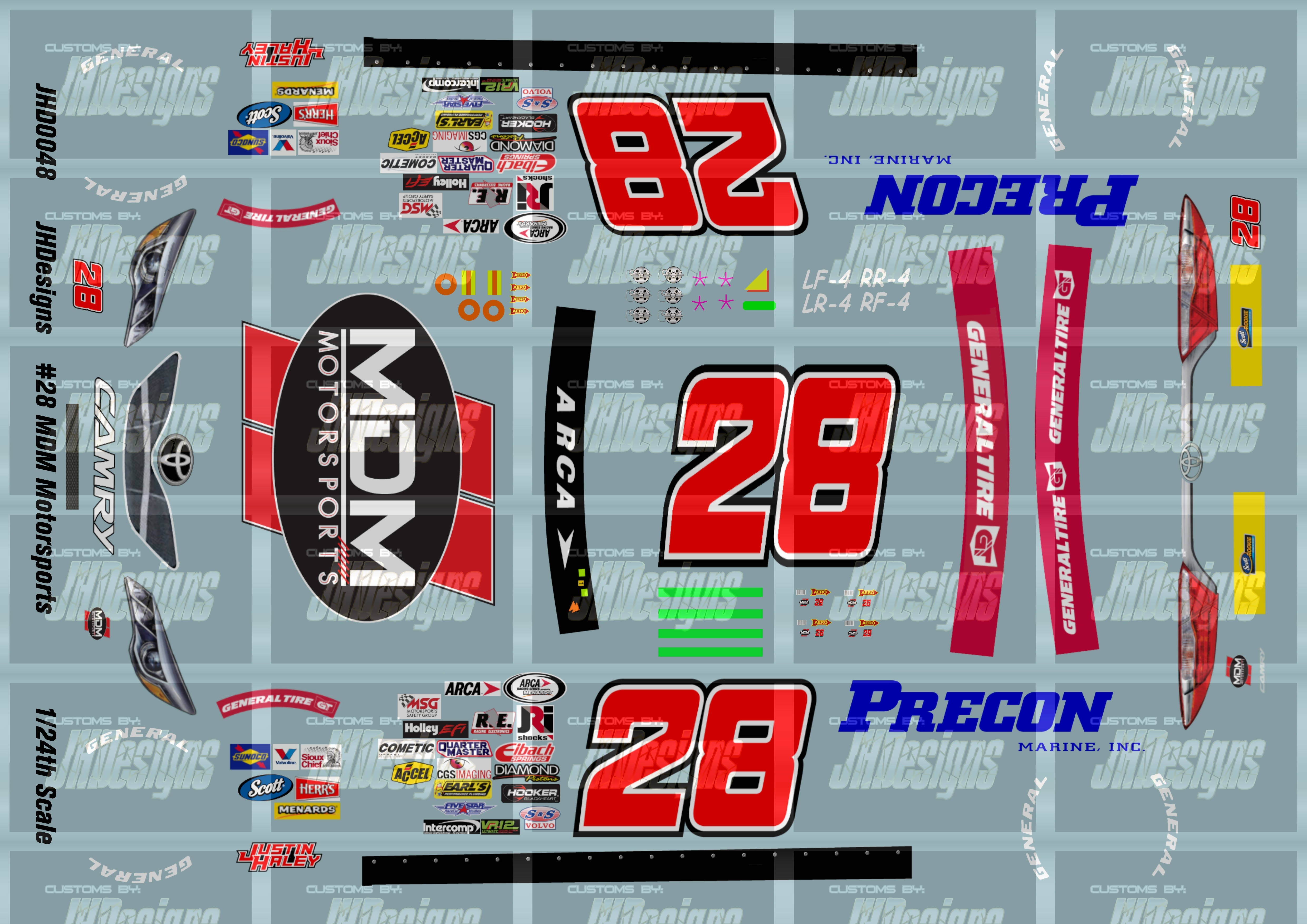 JH Designs Justin Halley 2017 ARCA #28 MDM Motorsports (Talladega Race ...