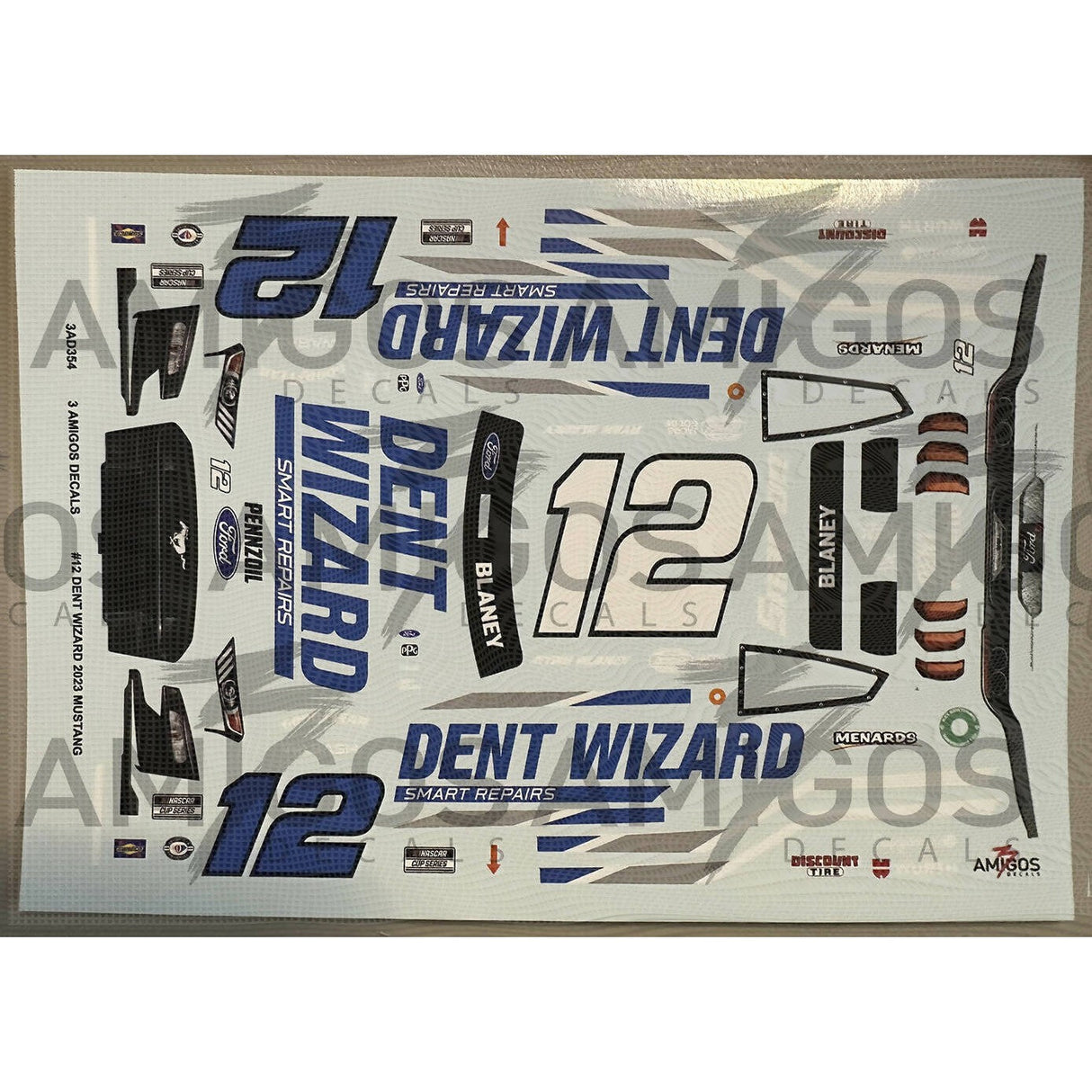 3 Amigos Decals #12 DENT WIZARD 2023 MUSTANG Decal Set 1:24