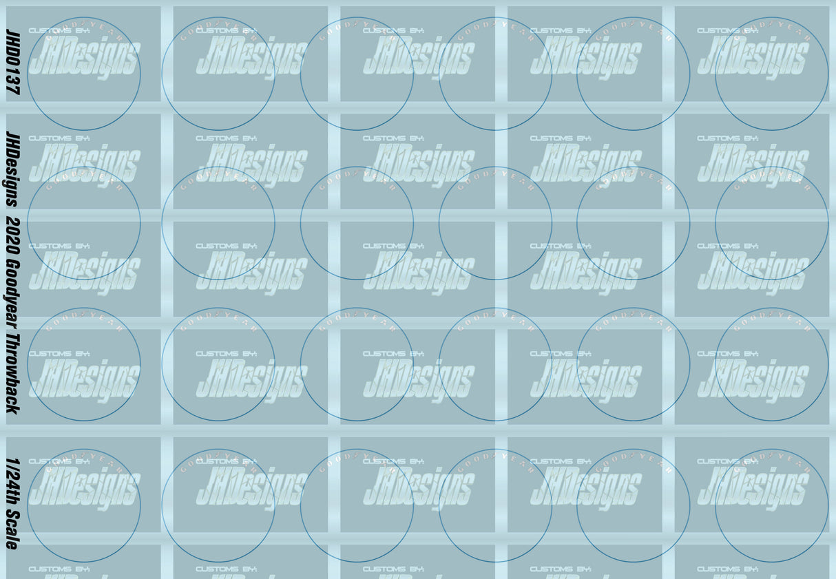 JH Designs Goodyear 2020 CUP Throwback Tires (Darlington) 1:24 Racecar Decal Set
