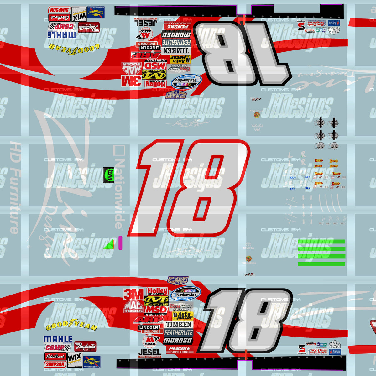 JH Designs Kyle Busch 2008 NWS #18 Z-Line Designs (IRP Race Win) 1:24 ...