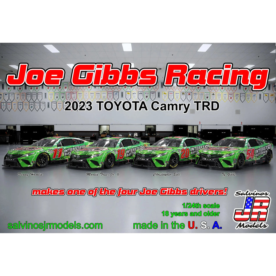 Salvinos Jr Models Joe Gibbs Racing 2023 Toyota Camry "Interstate Batteries" Multi Driver Model Kit