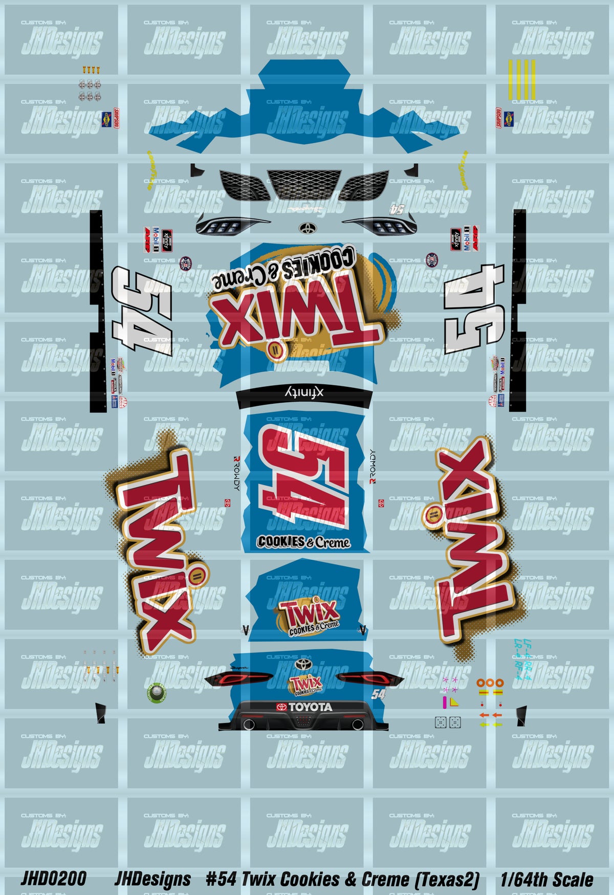 Twix Racing JH Designs Kyle Busch 2020 NXS #54 Twix Cookies & Creme (Texas Race) 1 ...