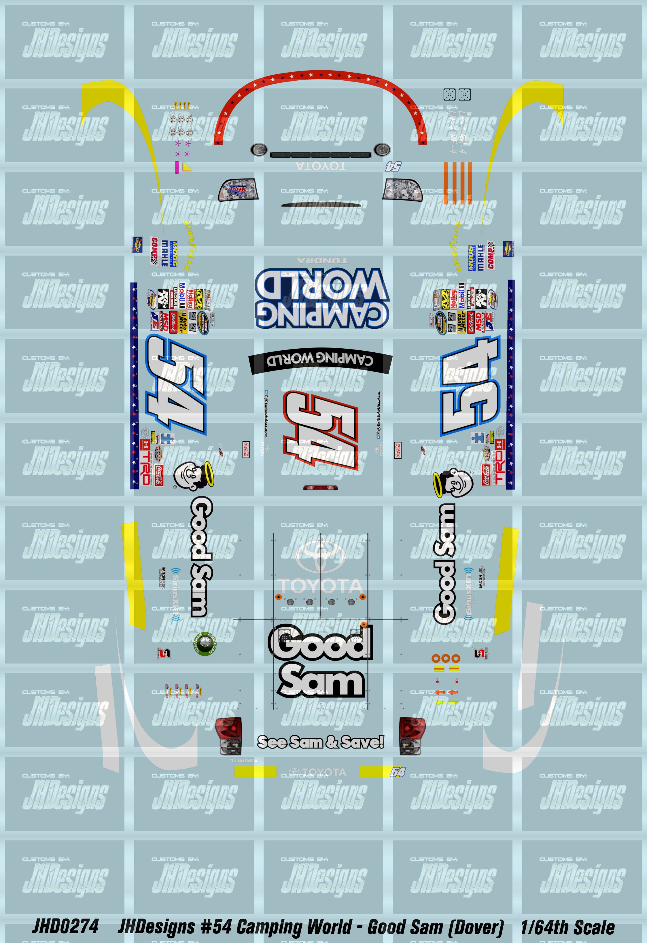 JH Designs Bubba Wallace 2013 CWTS 54 Camping World Good Sam (Dover