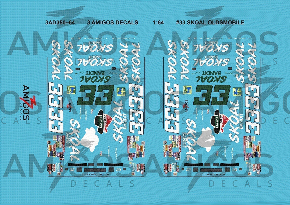 1:64 3 Amigos Decals #33 SKOAL OLDSMOBILE Decal Set – Print it Decals