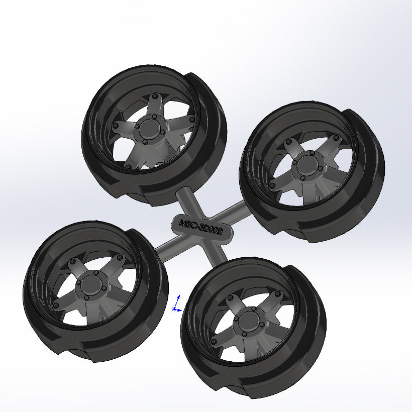 Millersport Customs 1/24 Wide 5 Wheel Set for Diecast