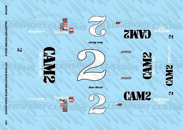 Millersport Customs 1977 Dave Marcis CAM2 Monte Carlo Atlanta 1/24 Decal Set