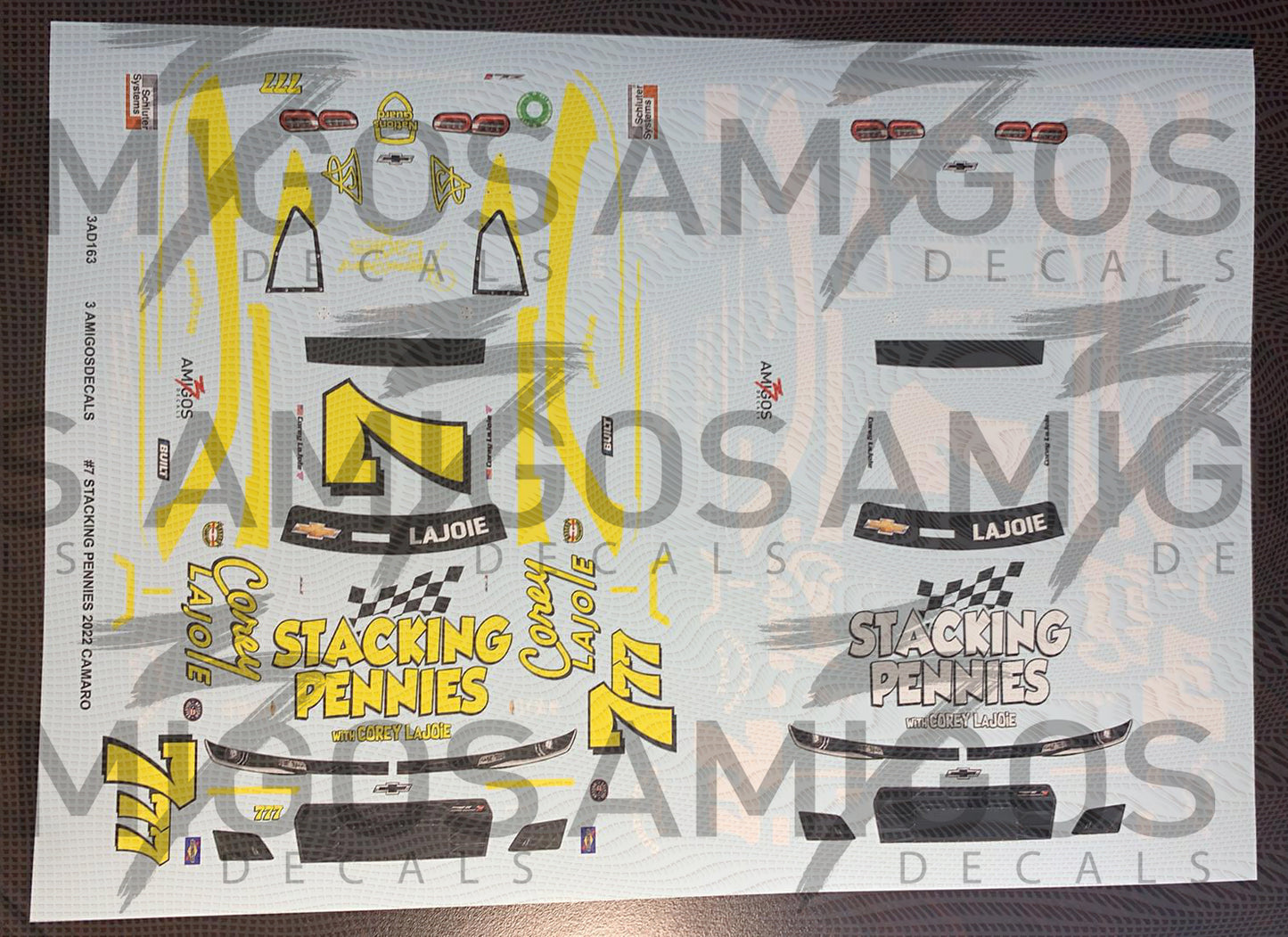 3 Amigos Decals #7 (777) STACKING PENNIES 2022 CAMARO THROWBACK 1/24 D ...