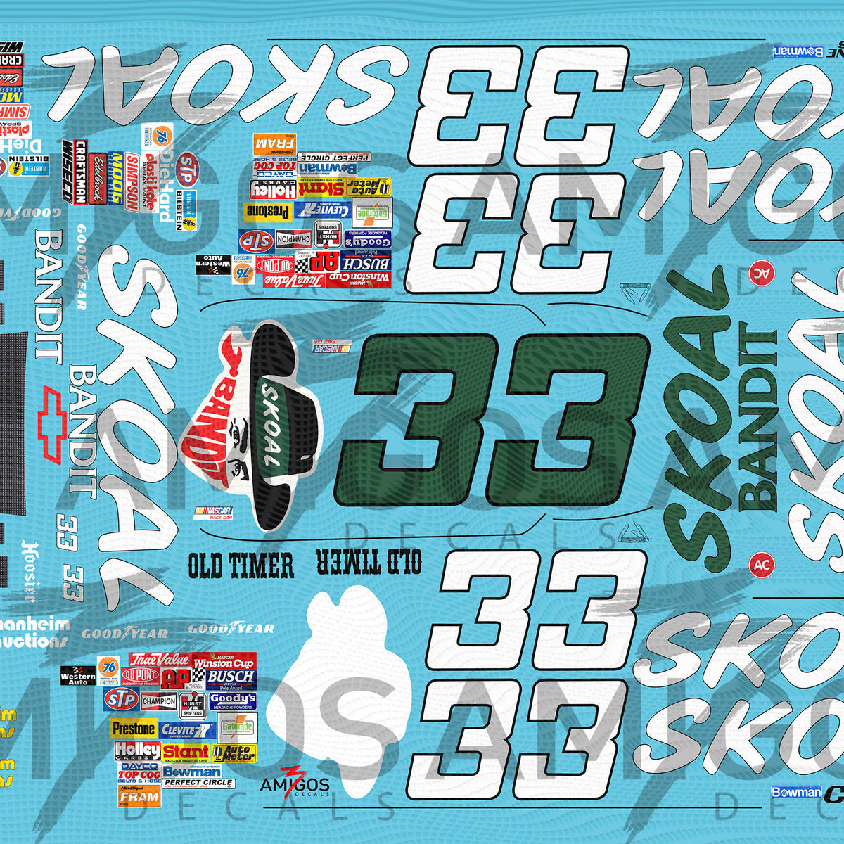 3 Amigos Decals #33 Skoal Bandit 1994 Lumina 1:24 Decal Set – Print it ...