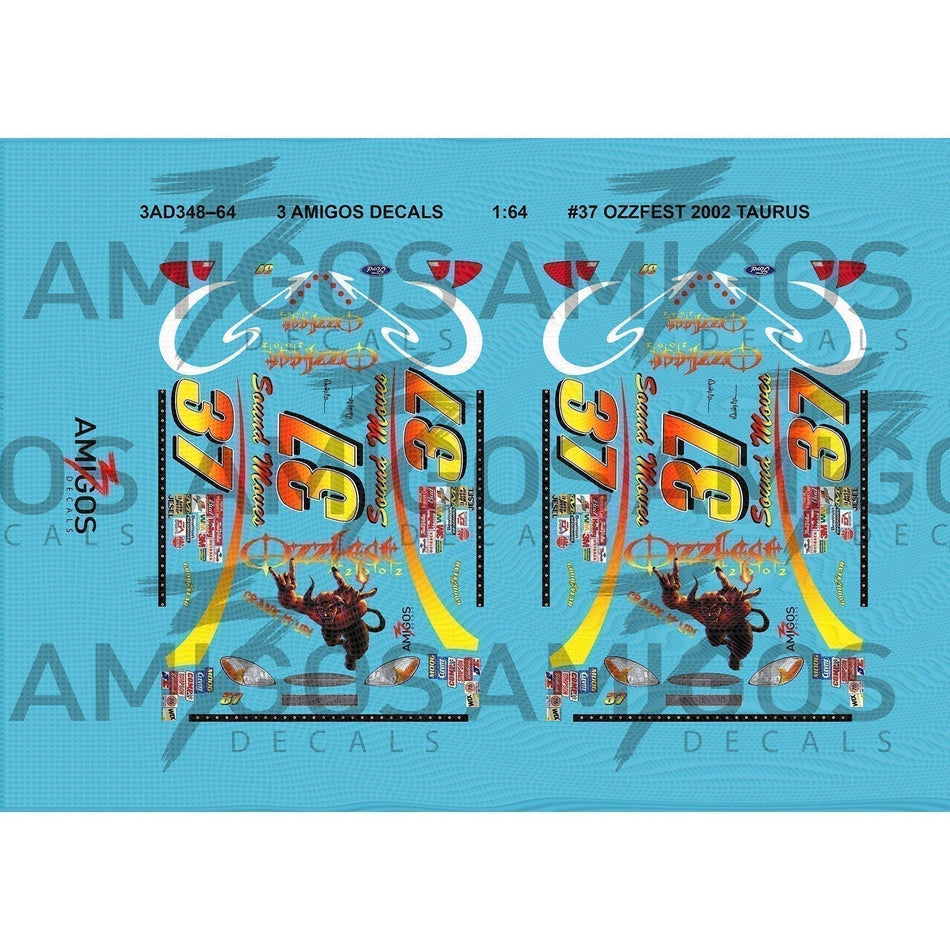 1:64 3 Amigos Decals #37 OZZFEST 2002 TAURUS Decal Set