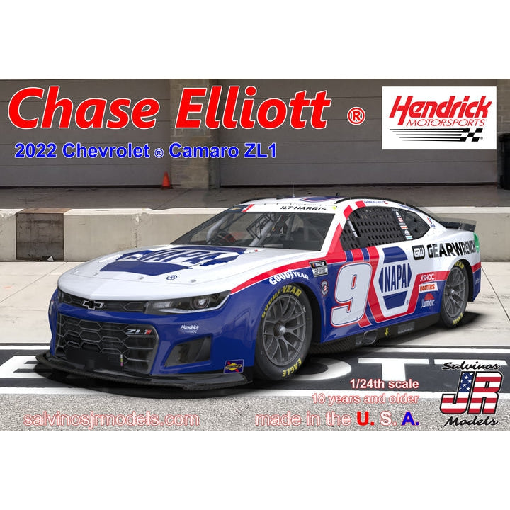 Salvinos JR Models Hendrick Motorsports Chase Elliott 2022 Camaro- Patriotic Model Parts Warehouse