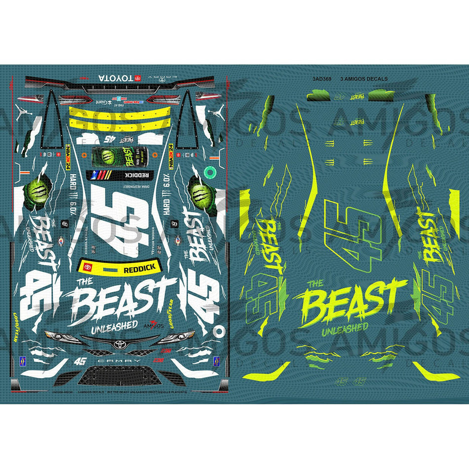 3 Amigos Decals #45 THE BEAST UNLEASHED 2023 CAMRY (MARTINSVILLE PLAYOFFS) Decal Set 1:24